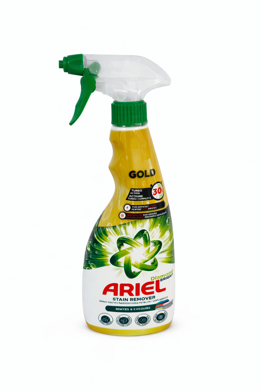 Ariel Diamond Bright Gold Spray pentru Îndepărtarea Petelor, Albe & Colorate