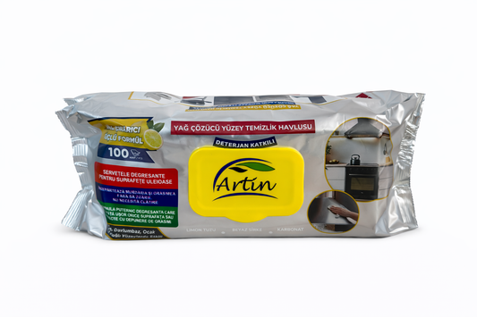Artin Șervețele Degresante pentru Suprafețe Uleioase, 100 buc