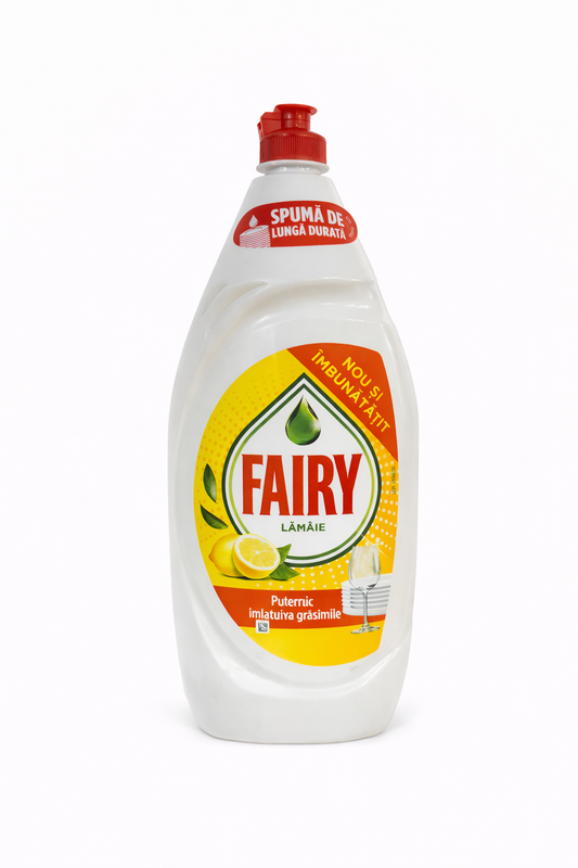 Fairy Detergent Lichid pentru Vase Lămâie, Spumă de Lungă Durată, 1.350 ml