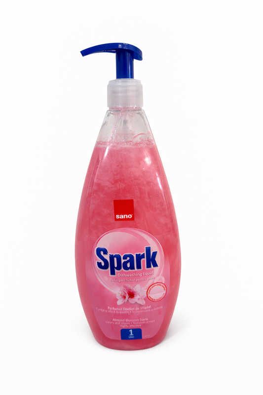 Sano Spark Detergent Lichid pentru Vase, Parfum Flori de Migdal, 1 L